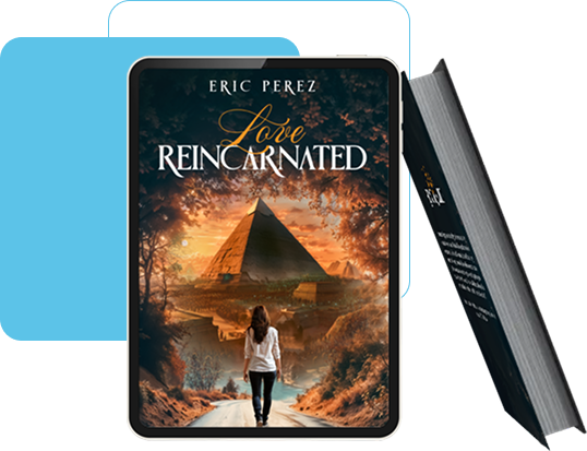 A published book displayed on a Kindle tablet beside its print edition