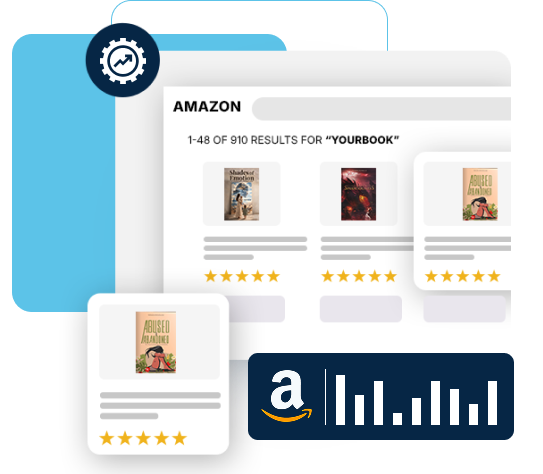 Amazon book search results with titles and reader ratings