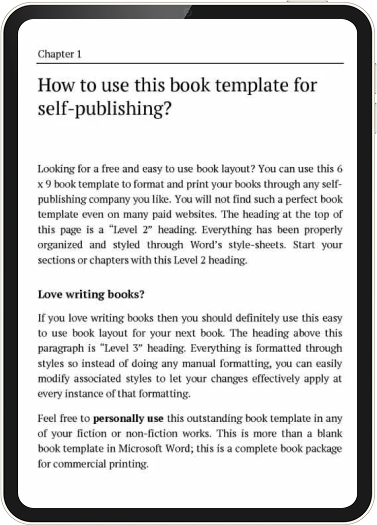 A formatted manuscript displayed on a reading device